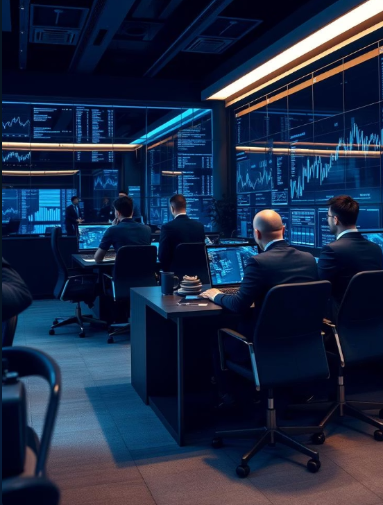 Office showing advisors collaborating